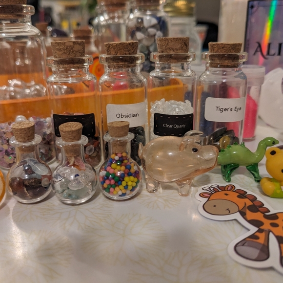 Mini Glass Potion Bottles Tiny Crystal Charms Add On To Any Bundle $5 Each! - Picture 14 of 15